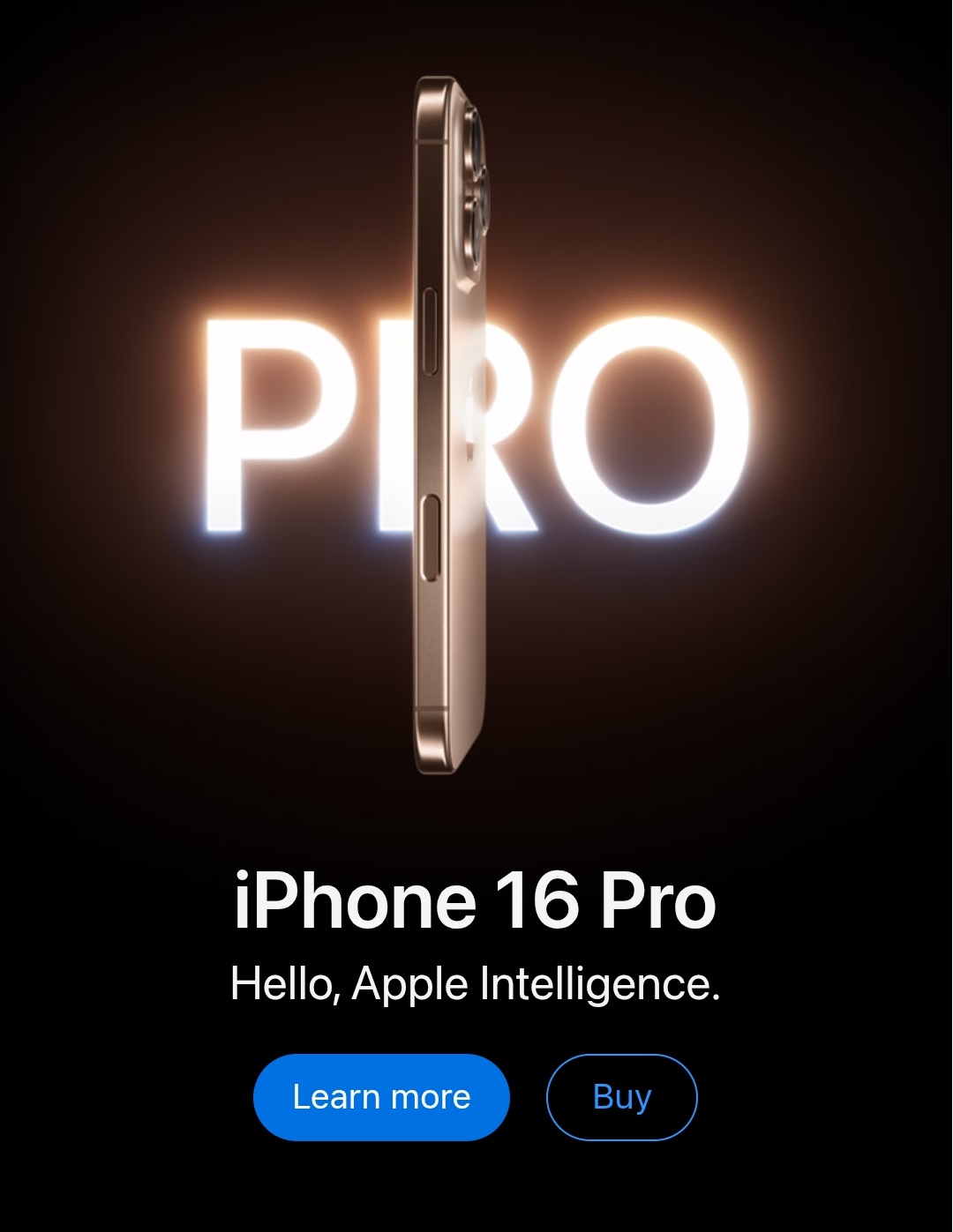 iPhone 16 Pro and iPhone 16 Pro Max - Hello, Apple Intelligence Mobile Hero 1 at apple wholesale stores